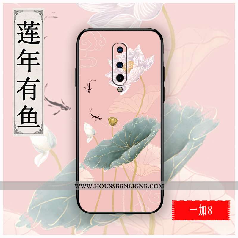 Coque Oneplus 8 Gaufrage Tendance Rouge Créatif Silicone Tout Compris