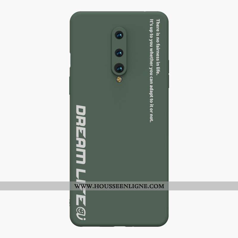 Coque Oneplus 8 Personnalité Créatif Fluide Doux Simple Vert Silicone Ultra Armée Verte