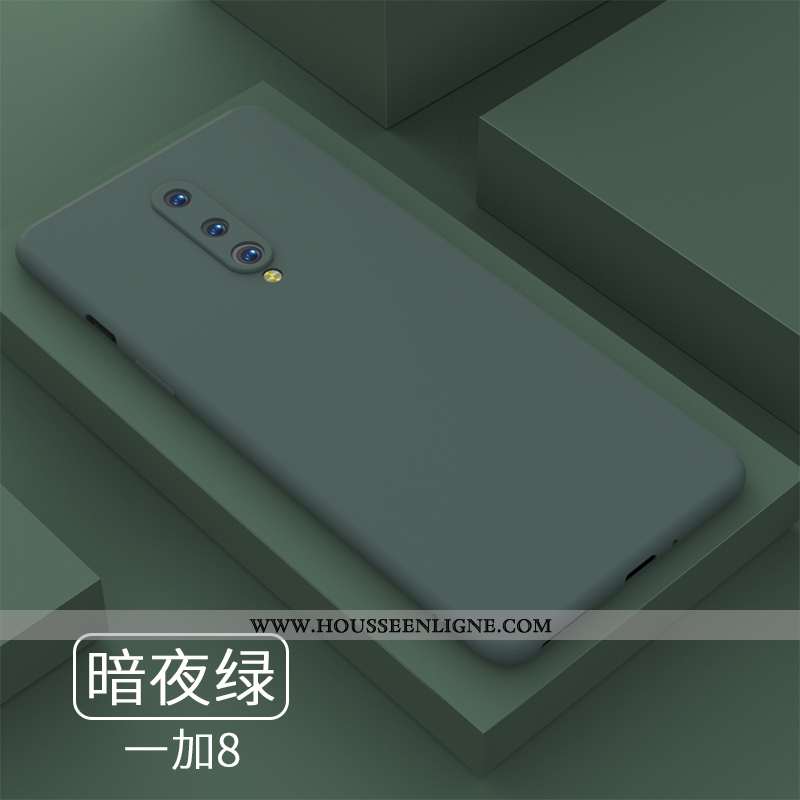 Coque Oneplus 8 Personnalité Créatif Fluide Doux Simple Vert Silicone Ultra Armée Verte