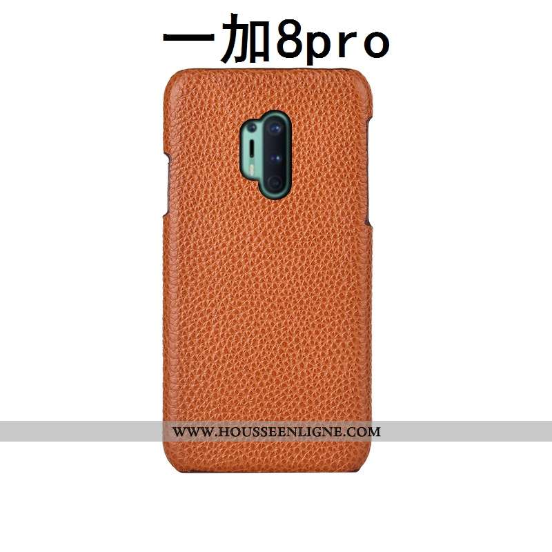 Coque Oneplus 8 Pro Cuir Véritable Mode Couvercle Arrière Vin Rouge Téléphone Portable Étui Incassab