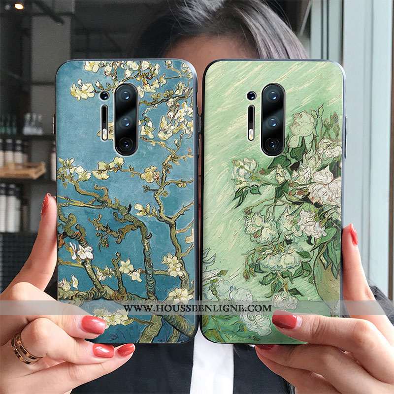 Coque Oneplus 8 Pro Protection Délavé En Daim Silicone Téléphone Portable Rose Vert Verte