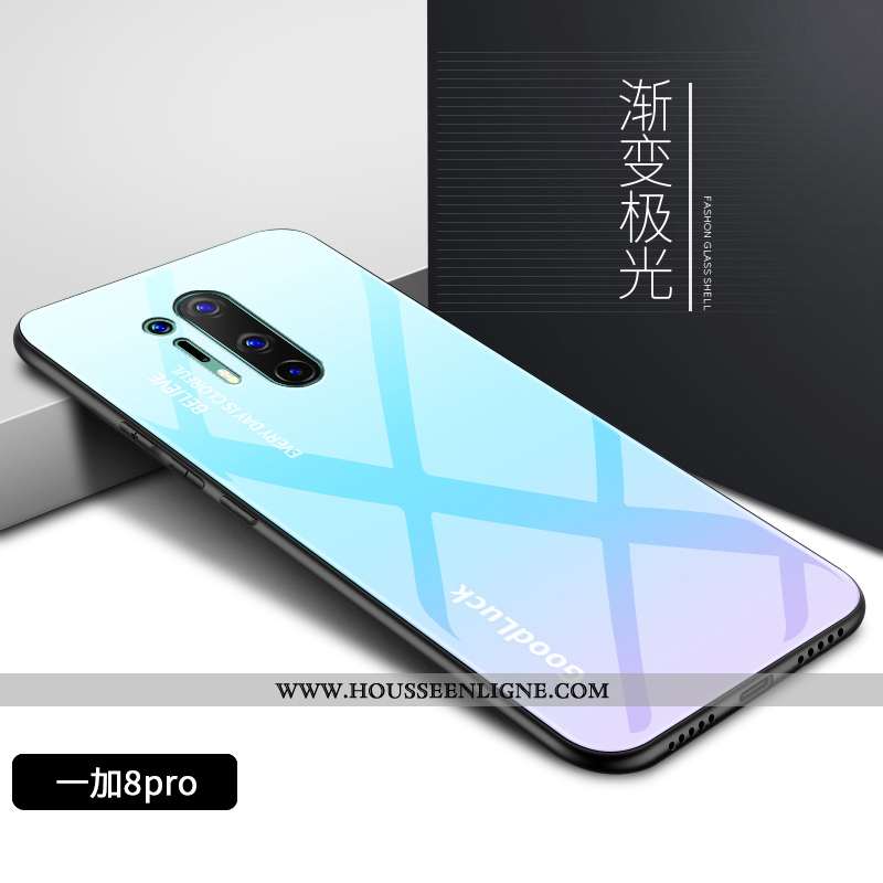 Coque Oneplus 8 Pro Tendance Fluide Doux Téléphone Portable Nouveau Verre Motif Silicone Coloré