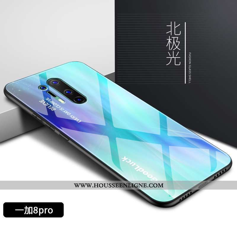 Coque Oneplus 8 Pro Tendance Fluide Doux Téléphone Portable Nouveau Verre Motif Silicone Coloré
