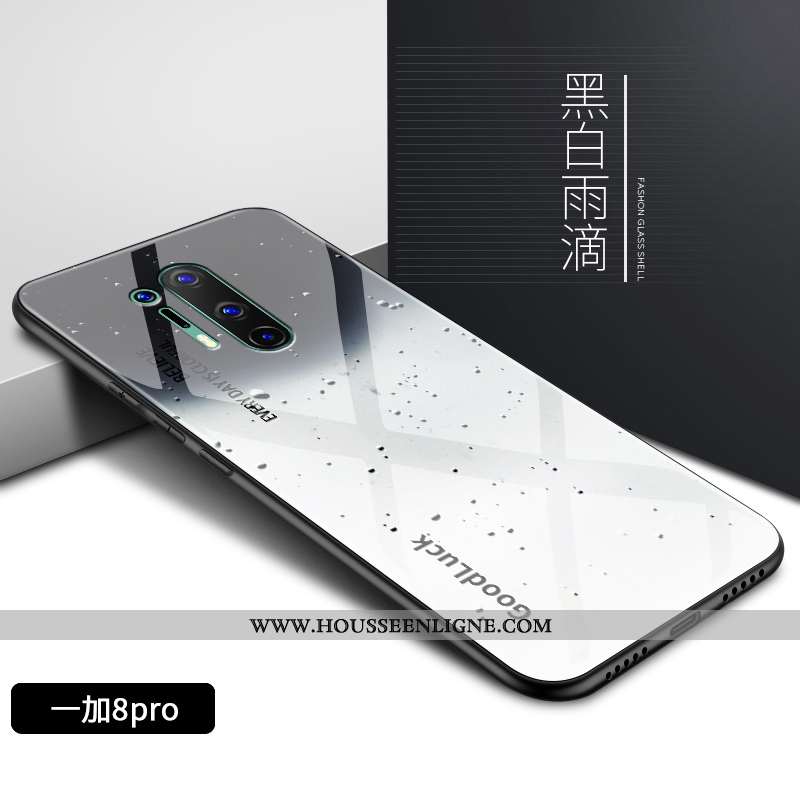 Coque Oneplus 8 Pro Tendance Fluide Doux Téléphone Portable Nouveau Verre Motif Silicone Coloré