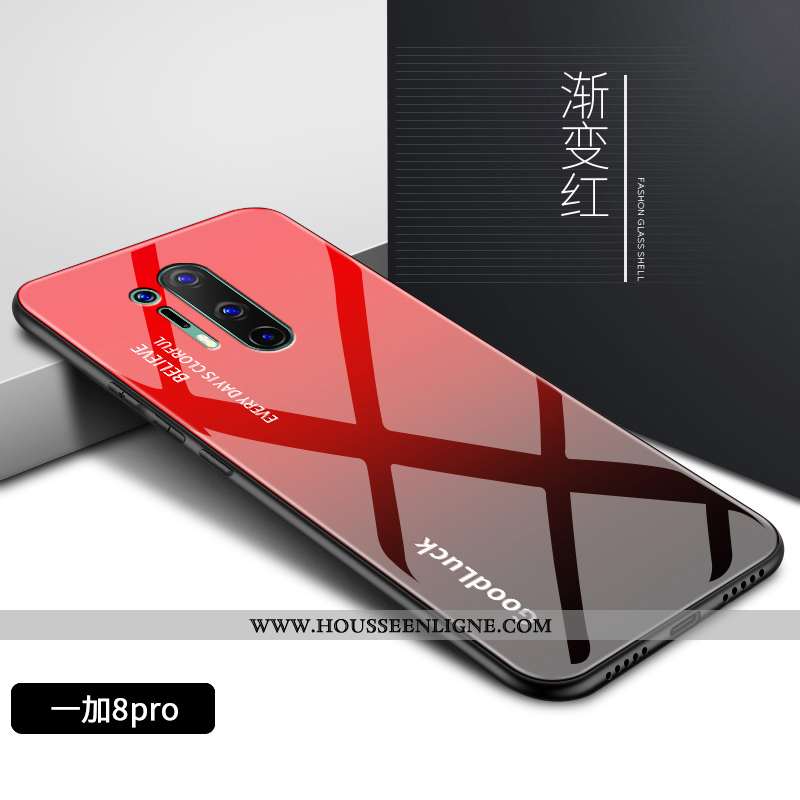 Coque Oneplus 8 Pro Tendance Fluide Doux Téléphone Portable Nouveau Verre Motif Silicone Coloré