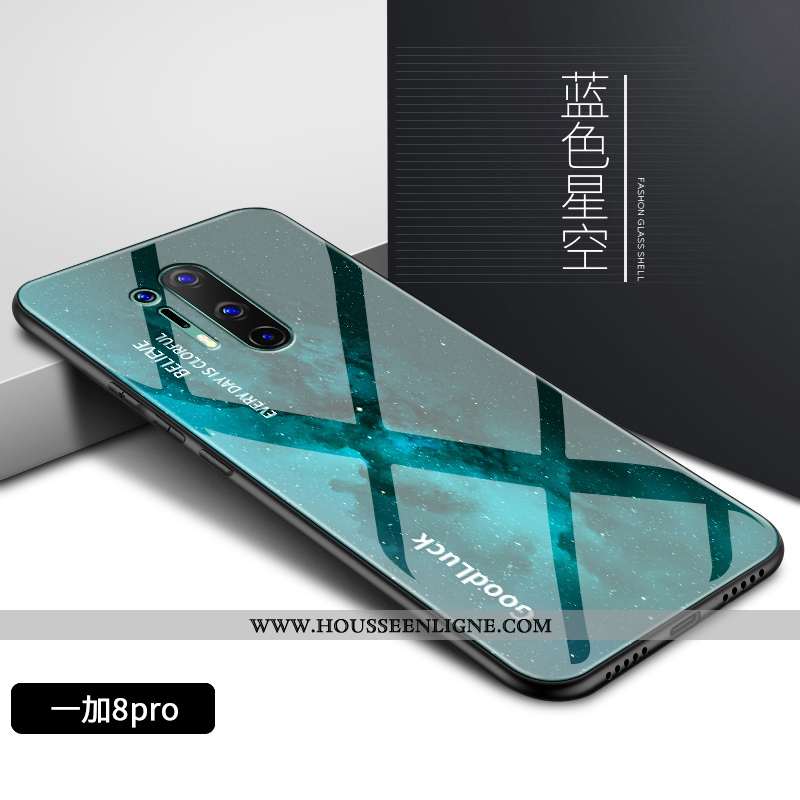 Coque Oneplus 8 Pro Tendance Fluide Doux Téléphone Portable Nouveau Verre Motif Silicone Coloré