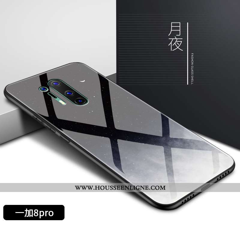 Coque Oneplus 8 Pro Tendance Fluide Doux Téléphone Portable Nouveau Verre Motif Silicone Coloré