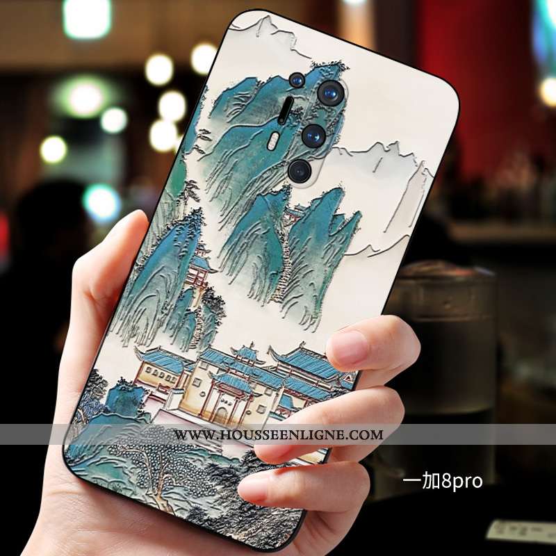 Coque Oneplus 8 Pro Ultra Tendance Incassable Protection Fluide Doux Personnalisé Verte