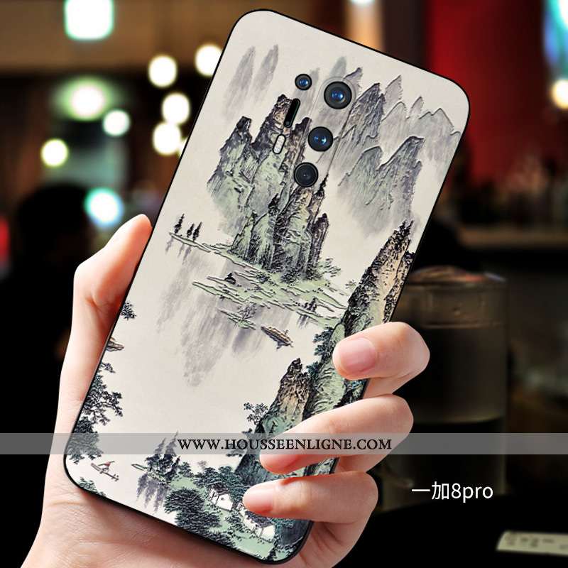Coque Oneplus 8 Pro Ultra Tendance Incassable Protection Fluide Doux Personnalisé Verte