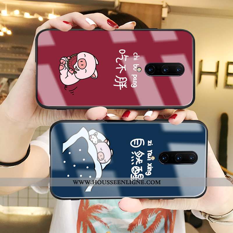 Coque Oneplus 8 Protection Verre Fluide Doux Tout Compris Téléphone Portable Ultra Miroir Bleu