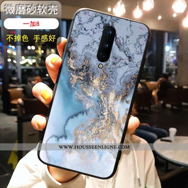 Coque Oneplus 8 Silicone Délavé En Daim Vent Légère Nouveau Noir Bleu