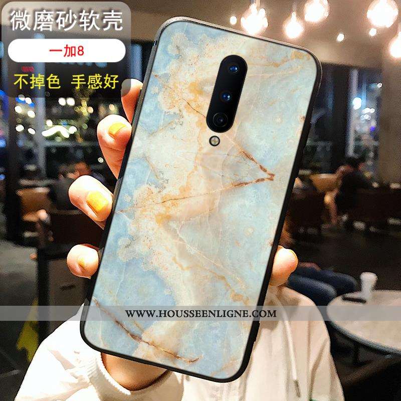 Coque Oneplus 8 Silicone Délavé En Daim Vent Légère Nouveau Noir Bleu