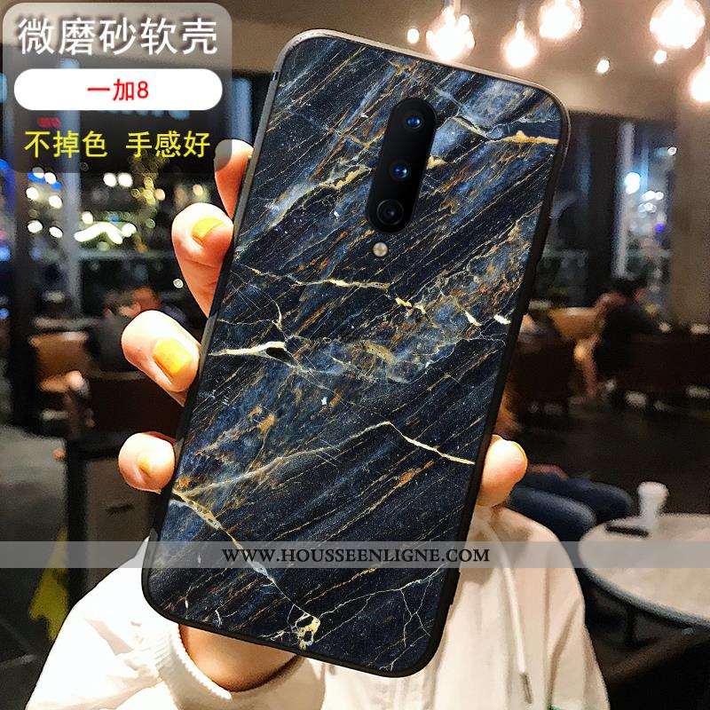 Coque Oneplus 8 Silicone Délavé En Daim Vent Légère Nouveau Noir Bleu