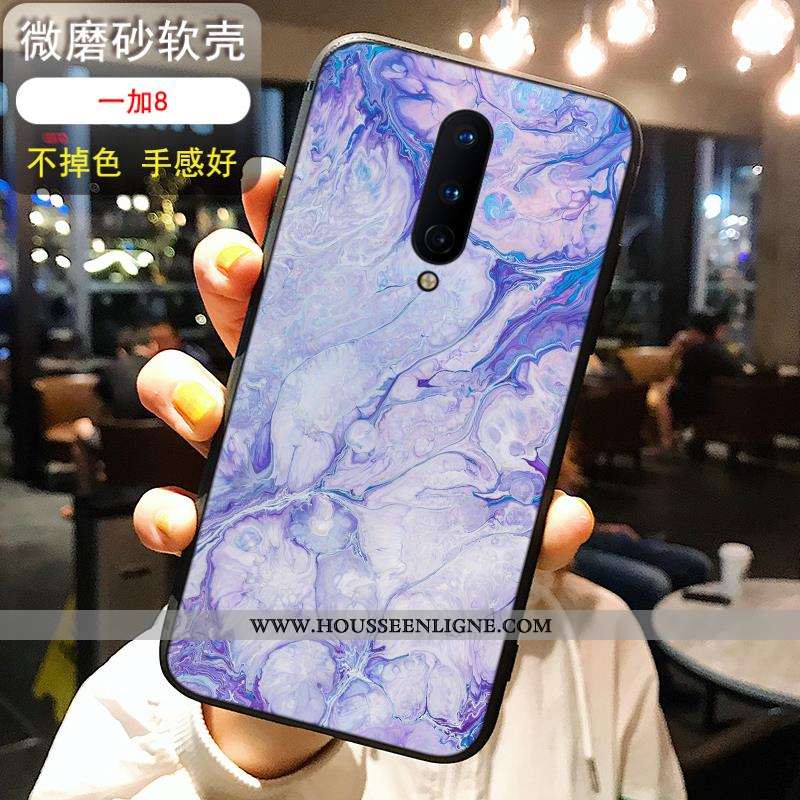 Coque Oneplus 8 Silicone Délavé En Daim Vent Légère Nouveau Noir Bleu