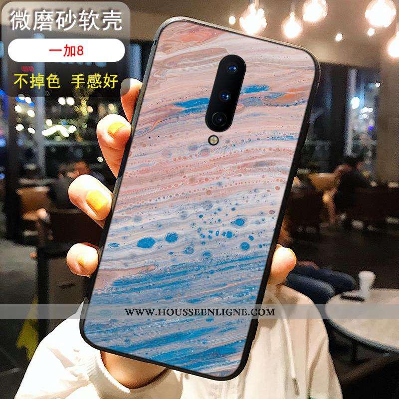 Coque Oneplus 8 Silicone Délavé En Daim Vent Légère Nouveau Noir Bleu