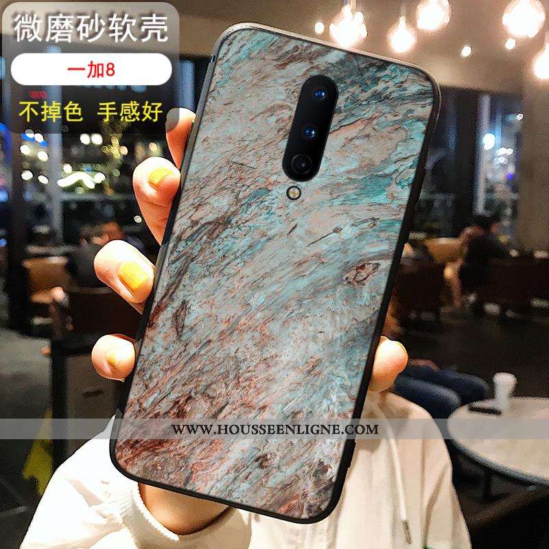 Coque Oneplus 8 Silicone Délavé En Daim Vent Légère Nouveau Noir Bleu