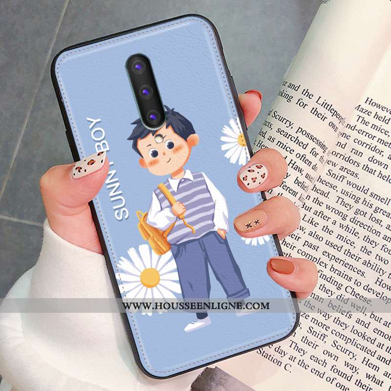 Coque Oneplus 8 Silicone Protection Modèle Fleurie Dessin Animé Charmant Art Incassable Bleu