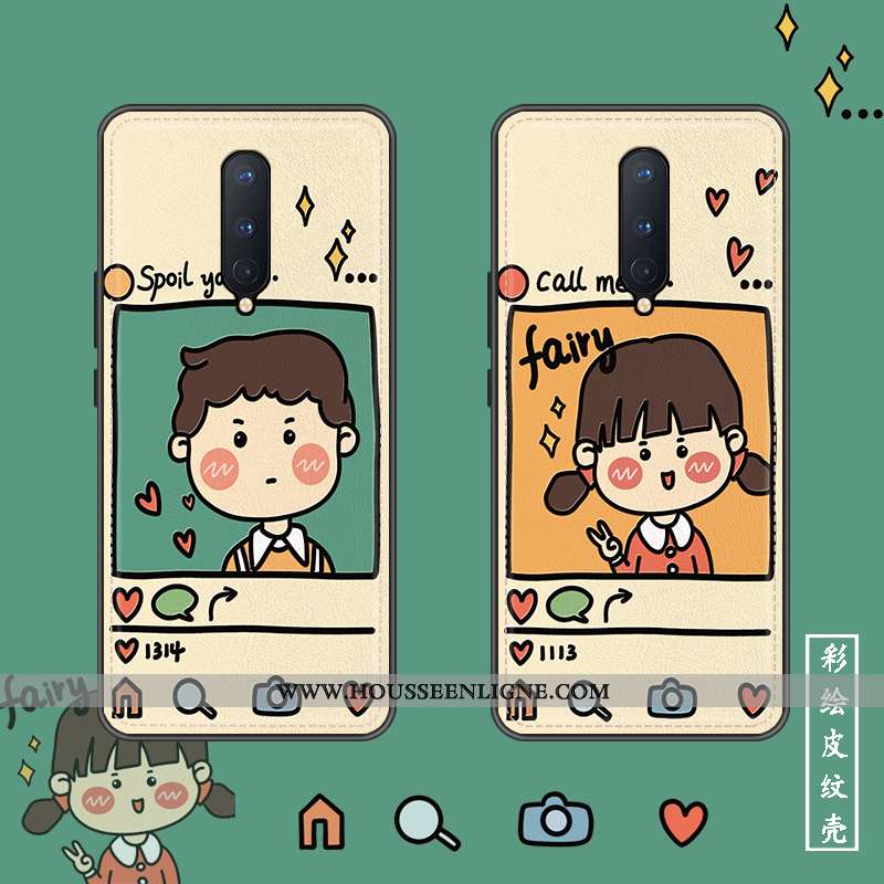 Coque Oneplus 8 Silicone Protection Modèle Fleurie Dessin Animé Charmant Art Incassable Bleu