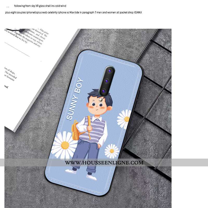 Coque Oneplus 8 Silicone Protection Modèle Fleurie Dessin Animé Charmant Art Incassable Bleu