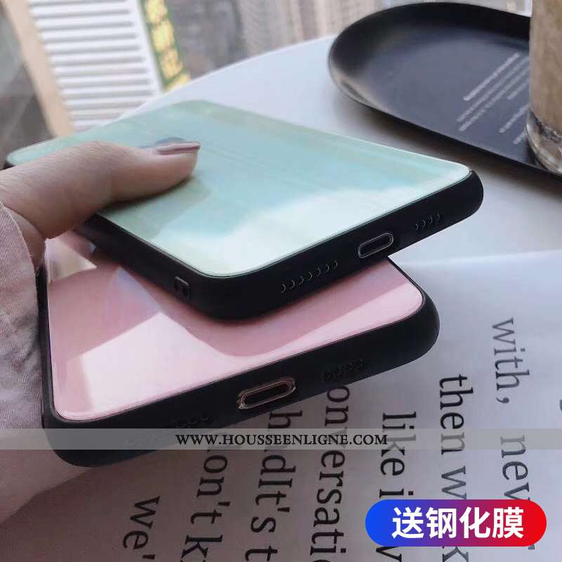 Coque Oppo A3 Fluide Doux Verre Légère Personnalité Ultra Téléphone Portable Couleur Unie Verte