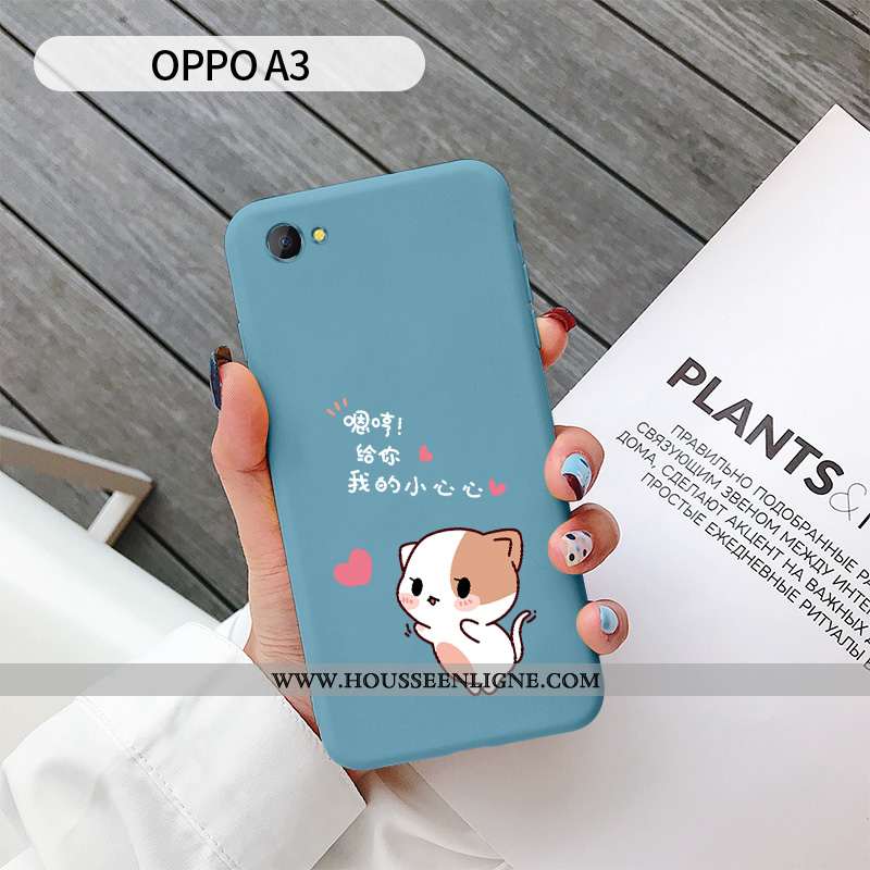 Coque Oppo A3 Personnalité Charmant Chat Téléphone Portable Rose Net Rouge Tout Compris