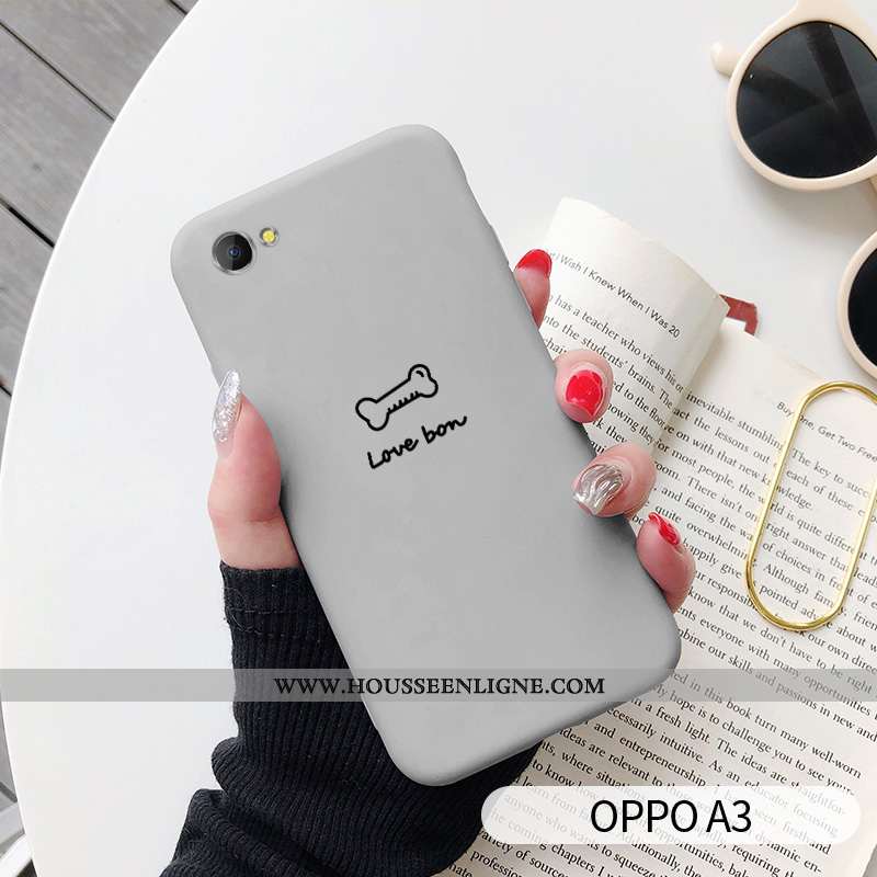 Coque Oppo A3 Protection Personnalité Art Créatif Gris Silicone Amoureux