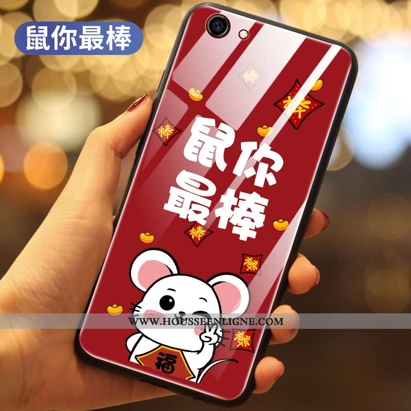 Coque Oppo A3 Silicone Verre Rat Téléphone Portable Tout Compris Rouge