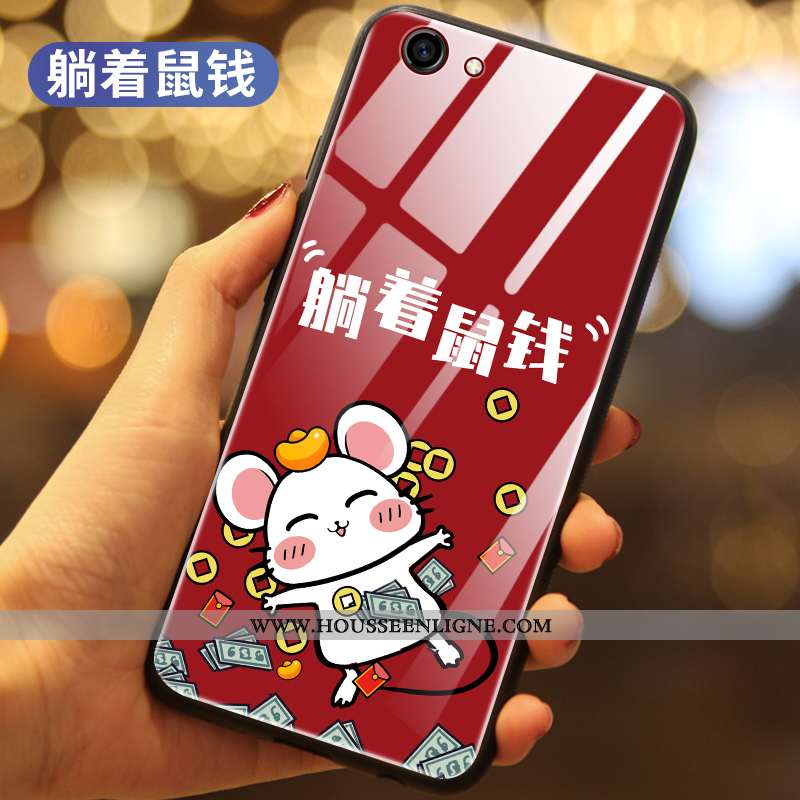 Coque Oppo A3 Silicone Verre Rat Téléphone Portable Tout Compris Rouge