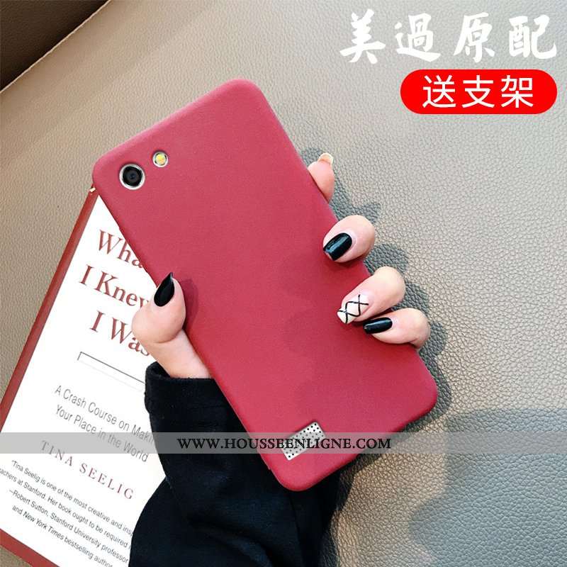 Coque Oppo A31 Personnalité Créatif Téléphone Portable Simple Délavé En Daim Protection Net Rouge Gr