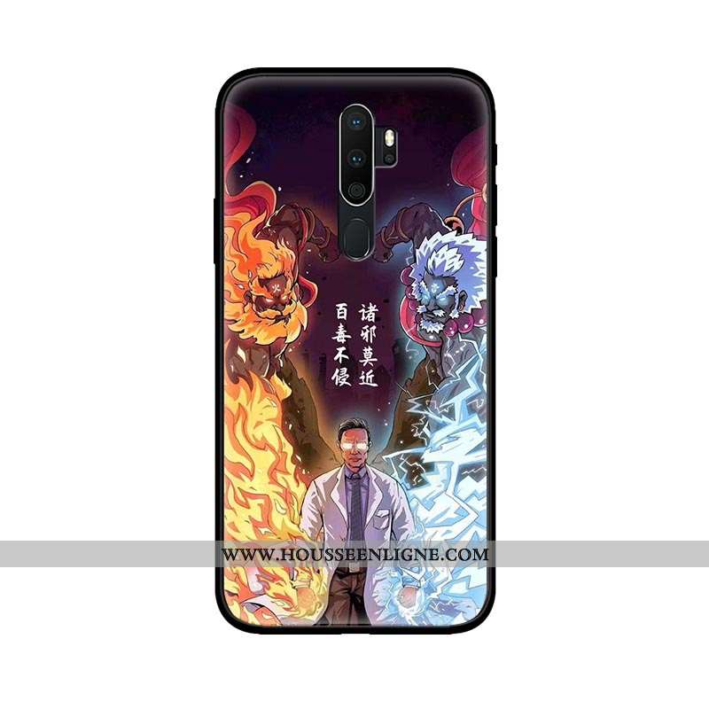Coque Oppo A5 2020 Délavé En Daim Verre Amoureux Jaune Téléphone Portable