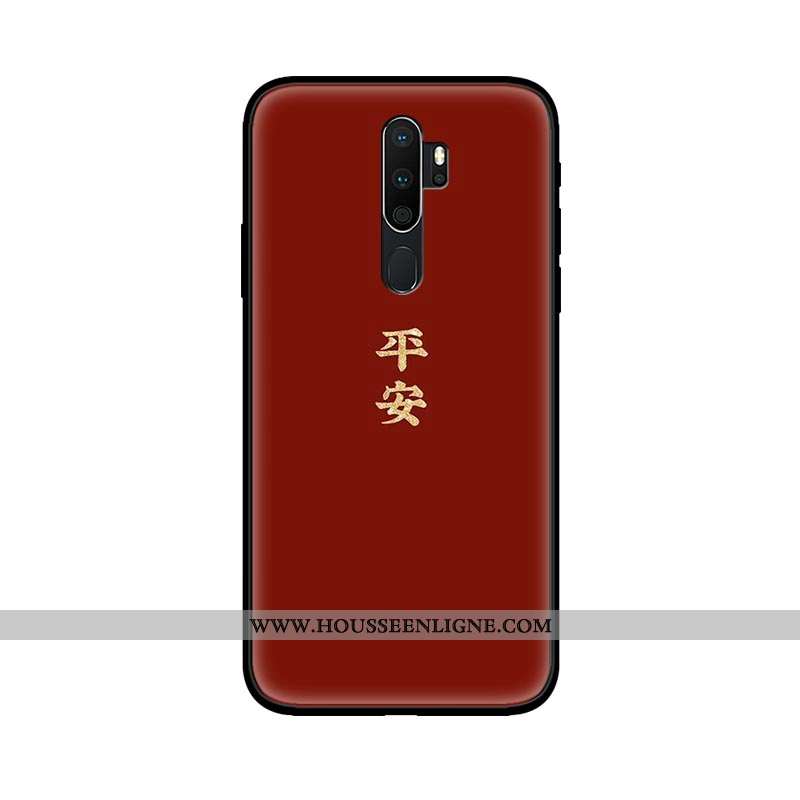 Coque Oppo A5 2020 Délavé En Daim Verre Amoureux Jaune Téléphone Portable