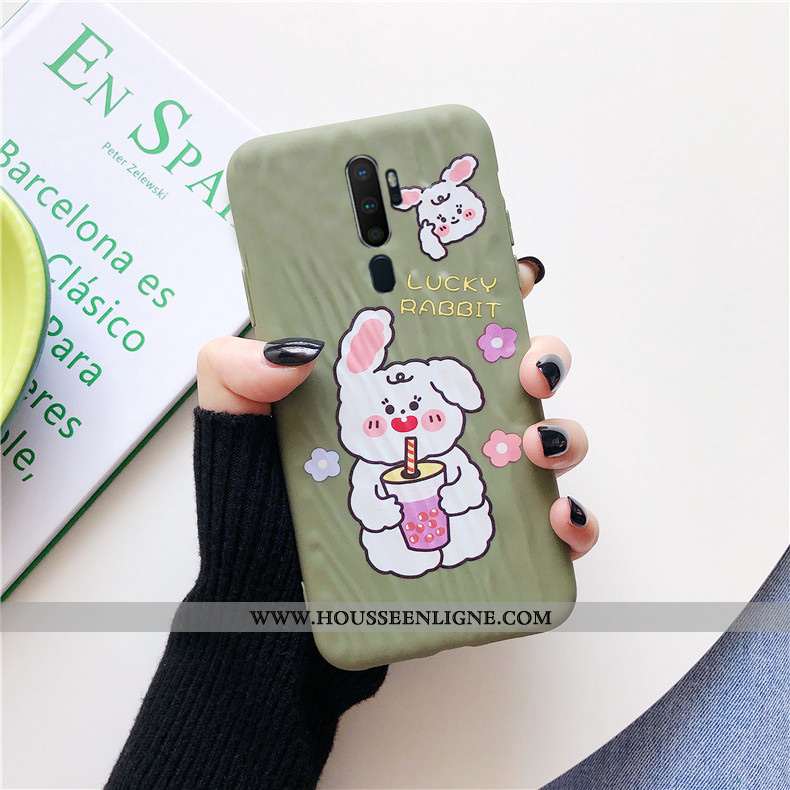 Coque Oppo A5 2020 Fluide Doux Silicone Protection Modèle Fleurie Étui Quicksand Noir