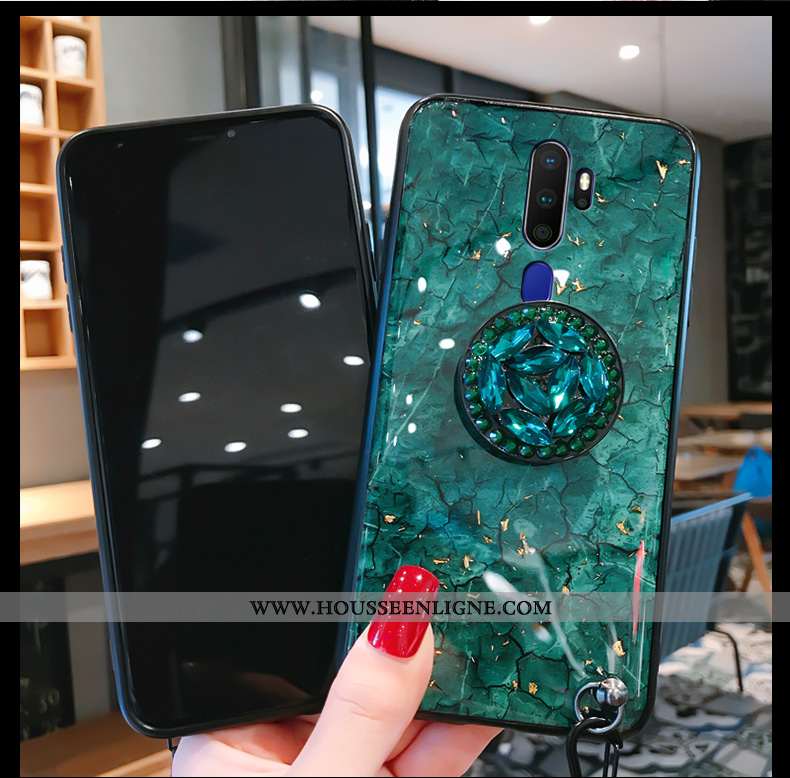Coque Oppo A5 2020 Personnalité Créatif Verre Net Rouge Étui Protection Miroir
