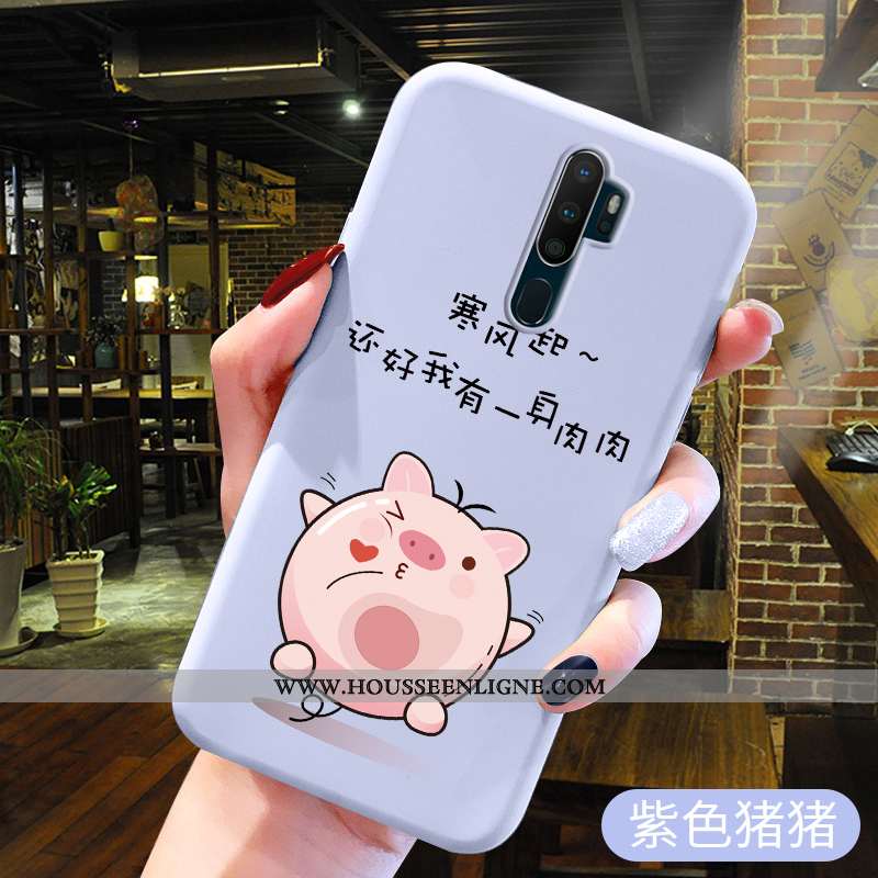 Coque Oppo A5 2020 Protection Fluide Doux Bleu Peinture Incassable Étui