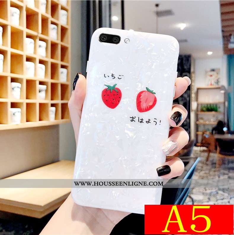 Coque Oppo A5 Charmant Modèle Fleurie Blanc Incassable Silicone Nouveau Fluide Doux Blanche