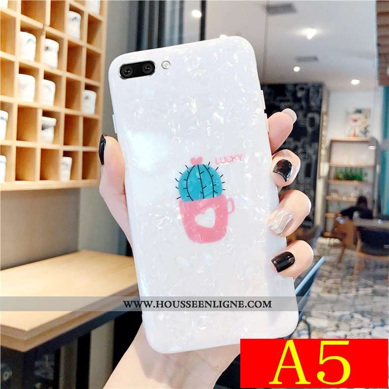 Coque Oppo A5 Charmant Modèle Fleurie Blanc Incassable Silicone Nouveau Fluide Doux Blanche
