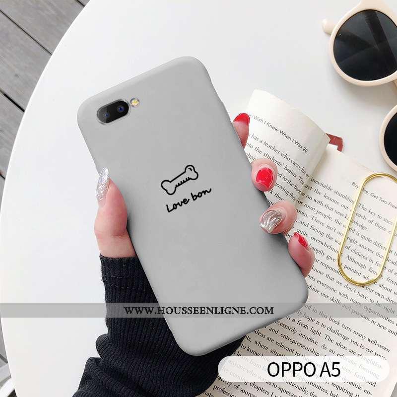 Coque Oppo A5 Charmant Tendance Étui Amoureux Chiens Téléphone Portable Gris