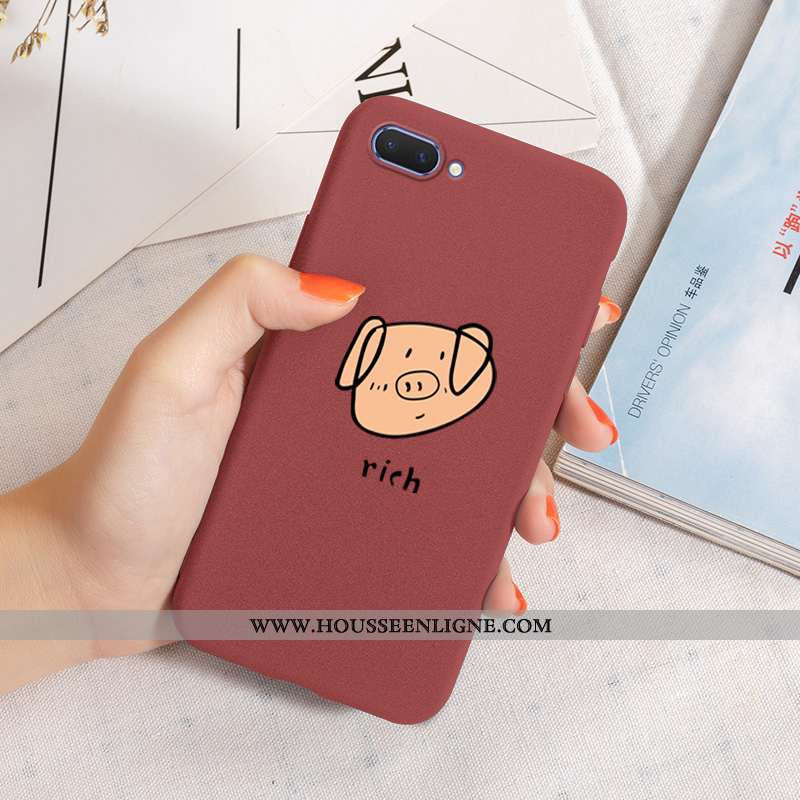 Coque Oppo A5 Délavé En Daim Personnalité Incassable Gaufrage Étui Fluide Doux Créatif Noir