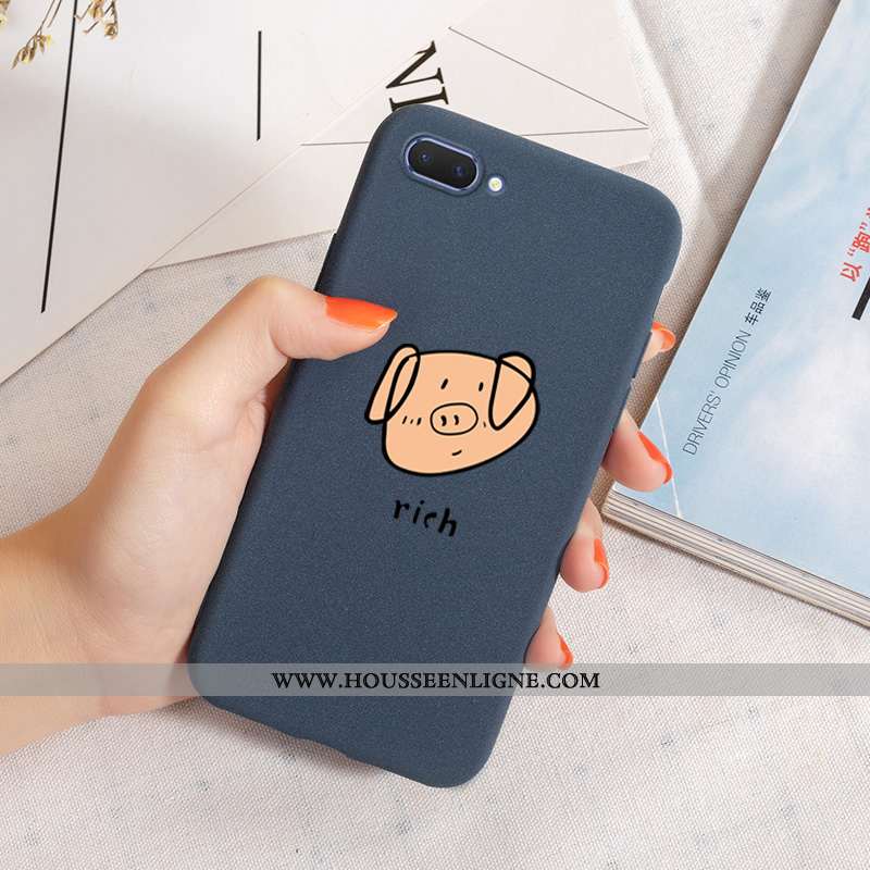 Coque Oppo A5 Délavé En Daim Personnalité Incassable Gaufrage Étui Fluide Doux Créatif Noir