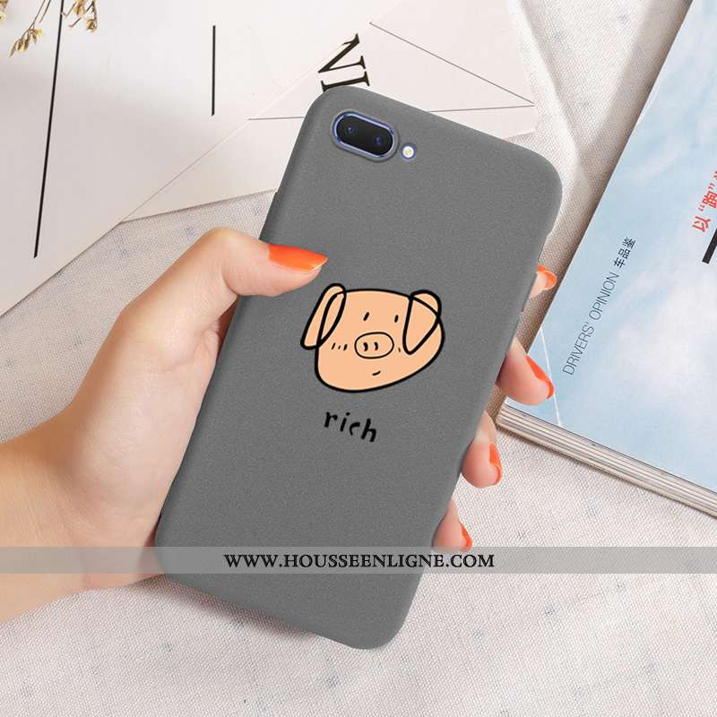 Coque Oppo A5 Délavé En Daim Personnalité Incassable Gaufrage Étui Fluide Doux Créatif Noir
