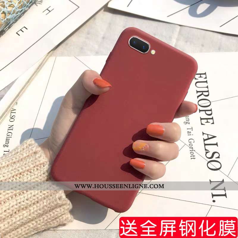 Coque Oppo A5 Délavé En Daim Personnalité Incassable Protection Jaune Tout Compris Pure