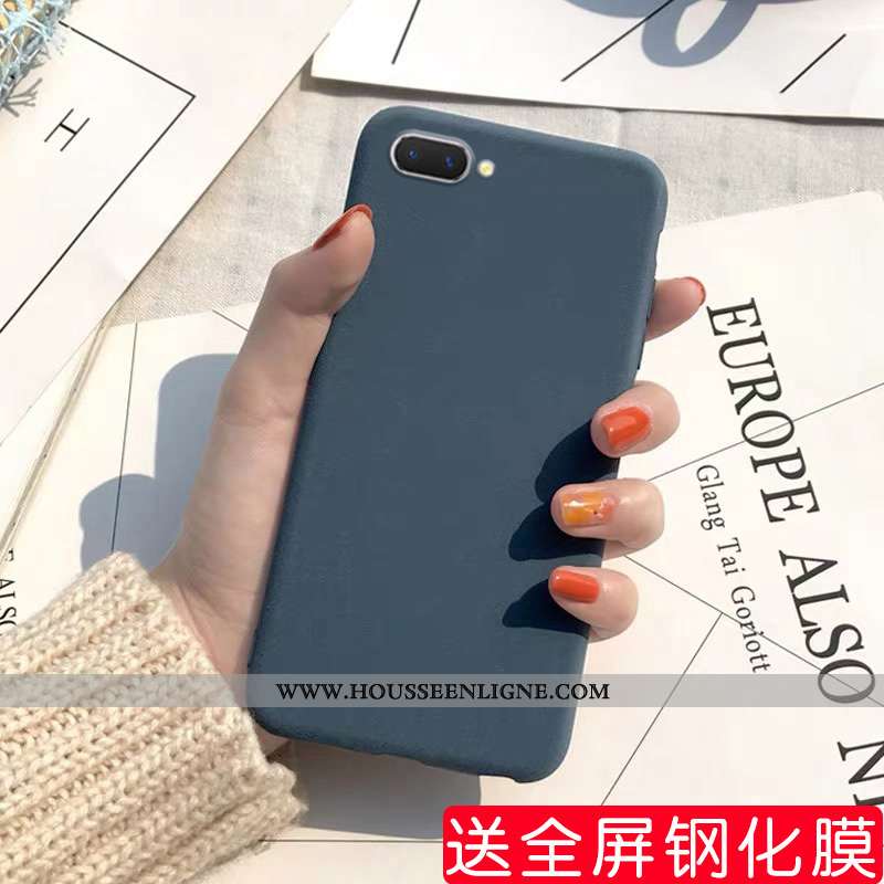 Coque Oppo A5 Délavé En Daim Personnalité Incassable Protection Jaune Tout Compris Pure