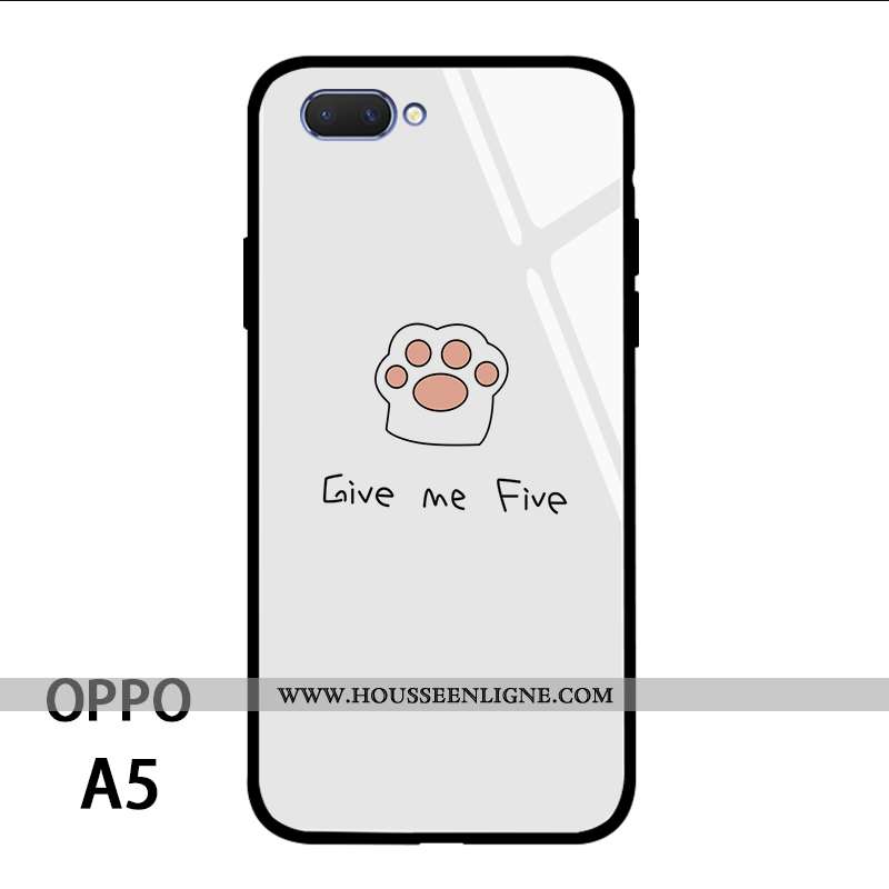 Coque Oppo A5 Personnalité Dessin Animé Tout Compris Silicone Charmant Frais Blanche