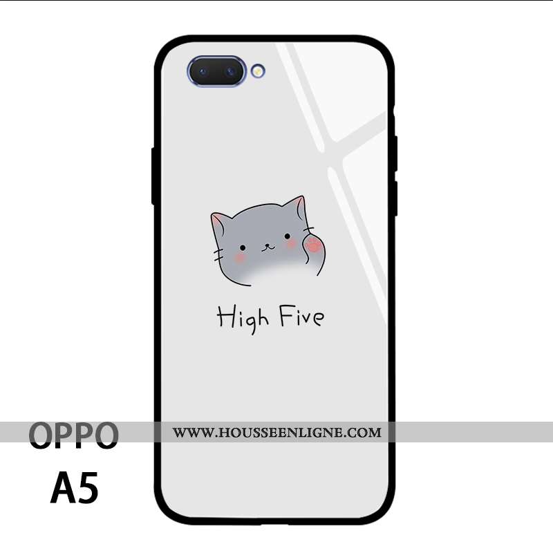 Coque Oppo A5 Personnalité Dessin Animé Tout Compris Silicone Charmant Frais Blanche