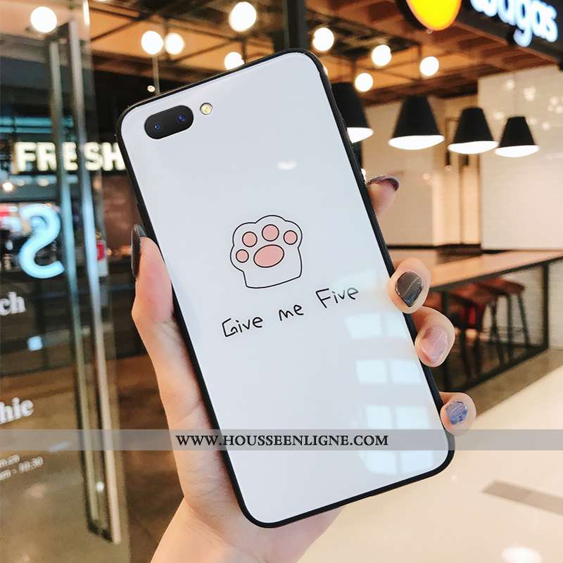 Coque Oppo A5 Personnalité Dessin Animé Tout Compris Silicone Charmant Frais Blanche