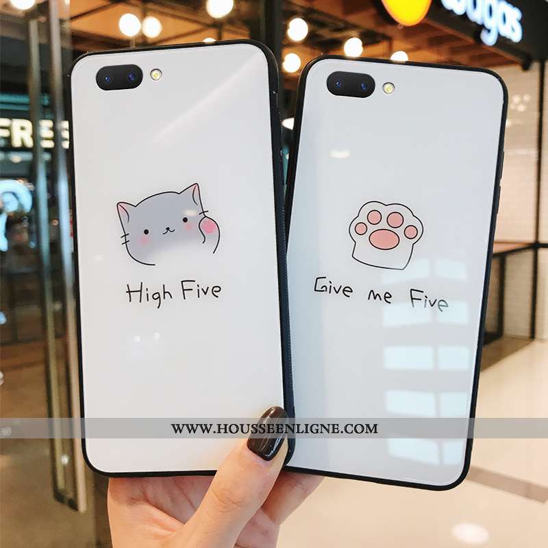 Coque Oppo A5 Personnalité Dessin Animé Tout Compris Silicone Charmant Frais Blanche
