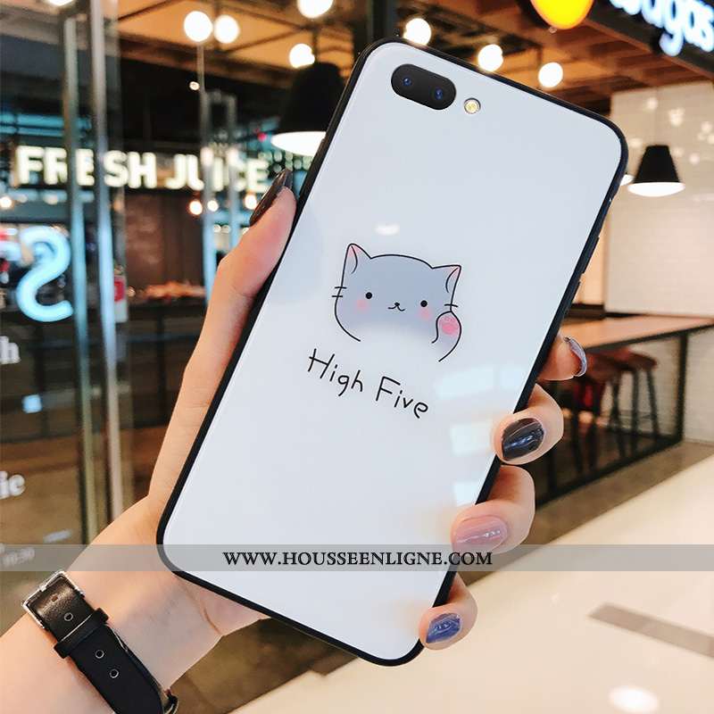 Coque Oppo A5 Personnalité Dessin Animé Tout Compris Silicone Charmant Frais Blanche