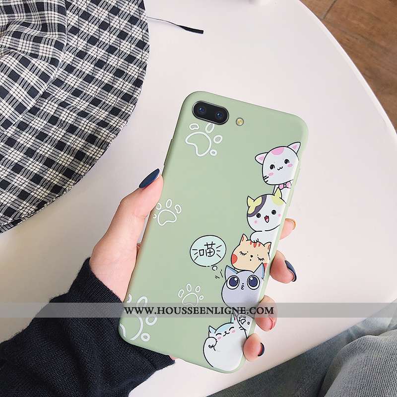 Coque Oppo A5 Personnalité Dessin Animé Vert Silicone Tout Compris Fluide Doux Étui Verte