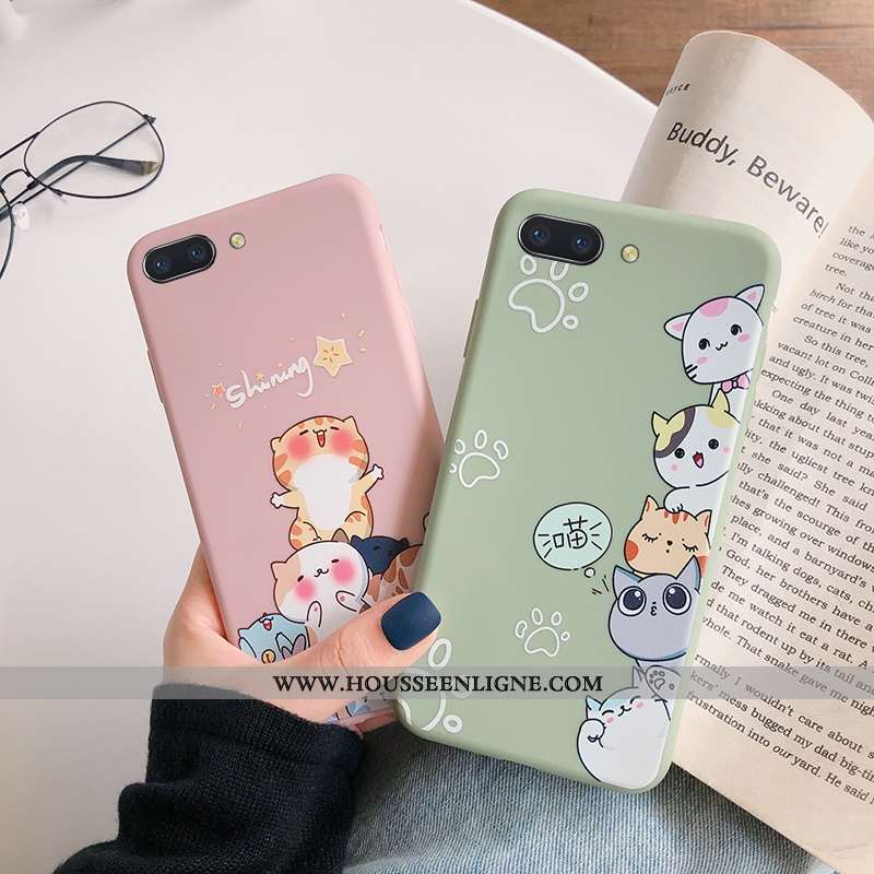 Coque Oppo A5 Personnalité Dessin Animé Vert Silicone Tout Compris Fluide Doux Étui Verte