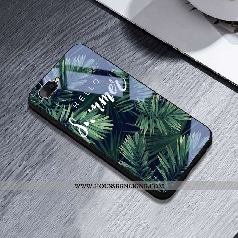 Coque Oppo A5 Silicone Verre Téléphone Portable Net Rouge Frais Personnalité Verte